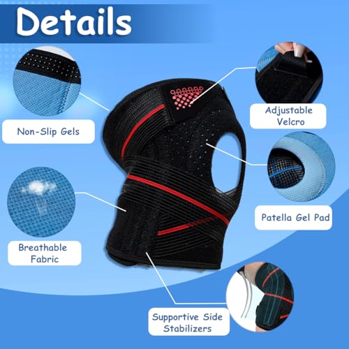 King Mills Extra Large Plus Size Knee Brace 4XL for Men & Women, Gray / XXXL Support