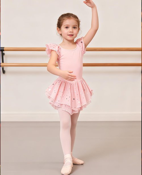 Idgreatim Toddler Girls Ballet Leotard - Ruffle Sleeve Ballerina Dance Dress (2-9T)