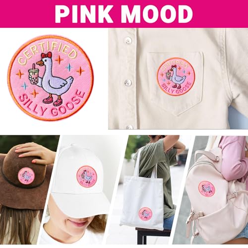 Funny Goose Patch - Cute Pink Animal Meme for Backpacks & Hats