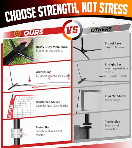 12FT Adjustable Portable Volleyball Net - Freestanding with Carry Bag