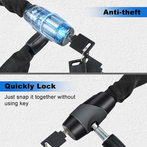 Heavy Duty Bike Chain Lock - 2.72 Ft Anti-Theft Security Lock - Black 4MM