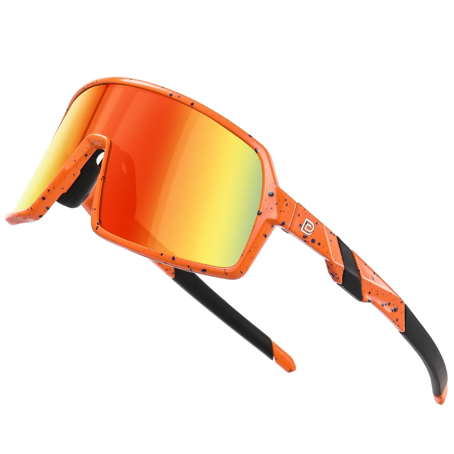 DUCO Youth Baseball Sunglasses for Boys and Girls Age 6-12 Softball Cycling Sports Sun Glasses for Kids DK320 (Orange Frame Blue Dot Revo Orange Lens)