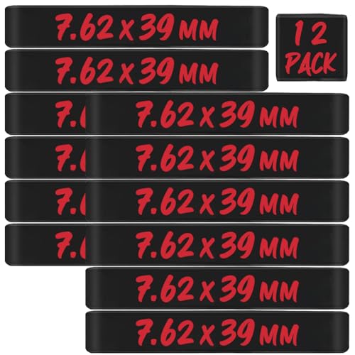 7.62x39mm Magazine Marking Bands - 12 Pack - Black & Red