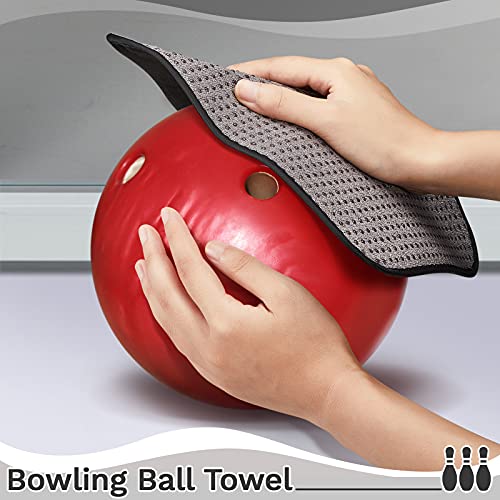 Microfiber Bowling Ball Towel - 10x8 Inch Shammy Pad, Black