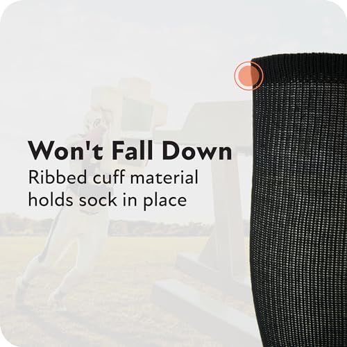 Athletic Over-the-Calf Football Socks - 2 Pair Pack, Black, Small