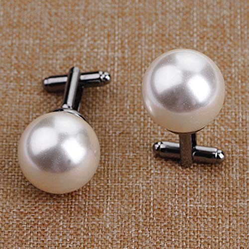 Gold Artificial Pearl Cufflinks for Women - Unisex Design