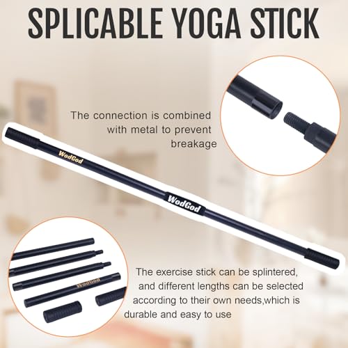 Adjustable Wooden Yoga Stick - 5 Ft Exercise Mobility Pole
