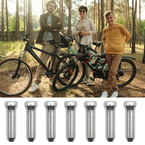 100 Pcs Bicycle Cable End Caps - Aluminum Alloy Wire Crimps - Silver