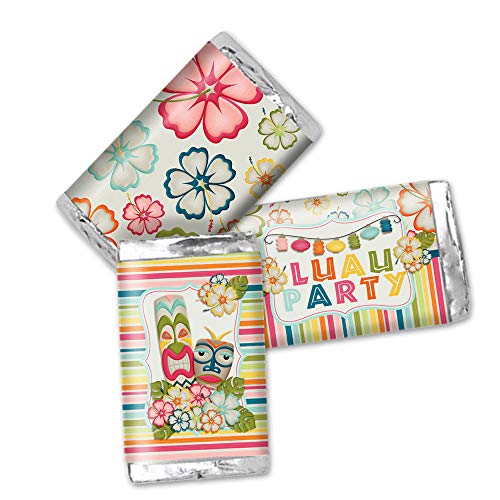 Tropical Luau Hawaiian Candy Bar Wrappers – 45 Pack, 1.4 x 2.6 in Labels, Amanda Creation (Variation: Tropical Luau Hawaiian)