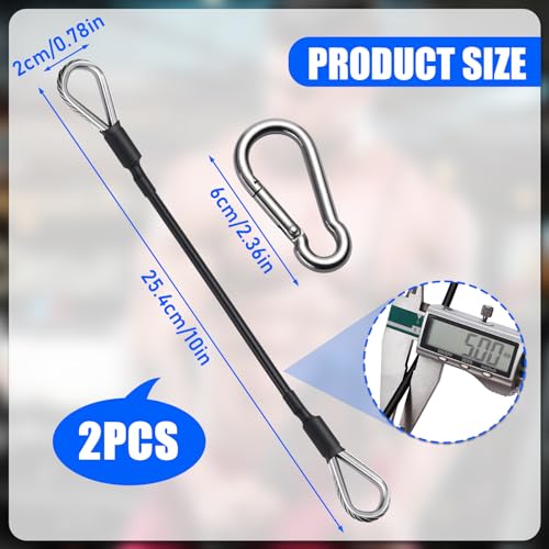 TOBWOLF 2PCS Gym Extension Cable, 10/20/39in Cable Machine Attachment
