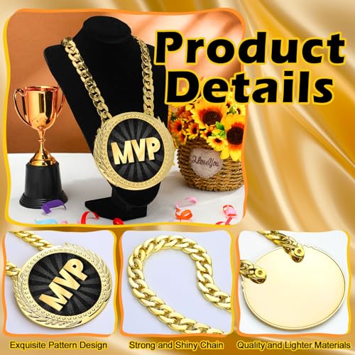 Gold MVP Turnover Chain Medal - 6" Sports Award for All Events