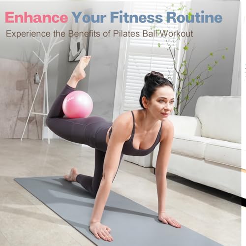 9 Inch Mini Pilates Ball - Anti-Burst Non-Slip Yoga Ball for Core Strength & Stability