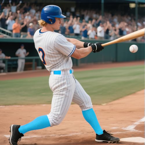 Baseball Socks and Belt Combo Set - Sky Blue, Large