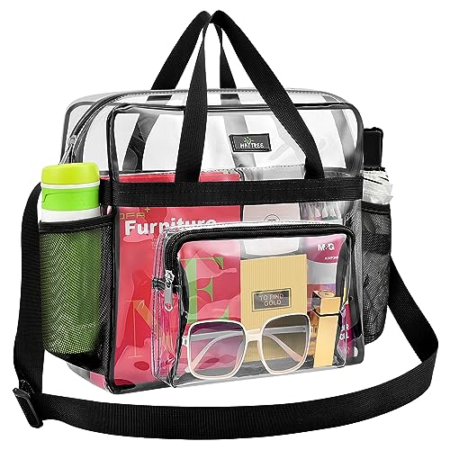 Clear Stadium Tote Bag - 12x5.5x12 Waterproof Transparent Handbag