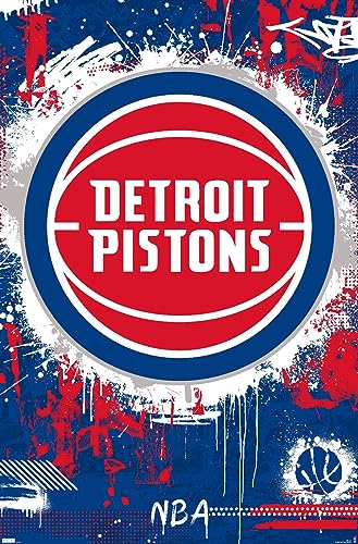 NBA Detroit Pistons Maximalist Logo Wall Poster Unframed 34"L x 22.4"W