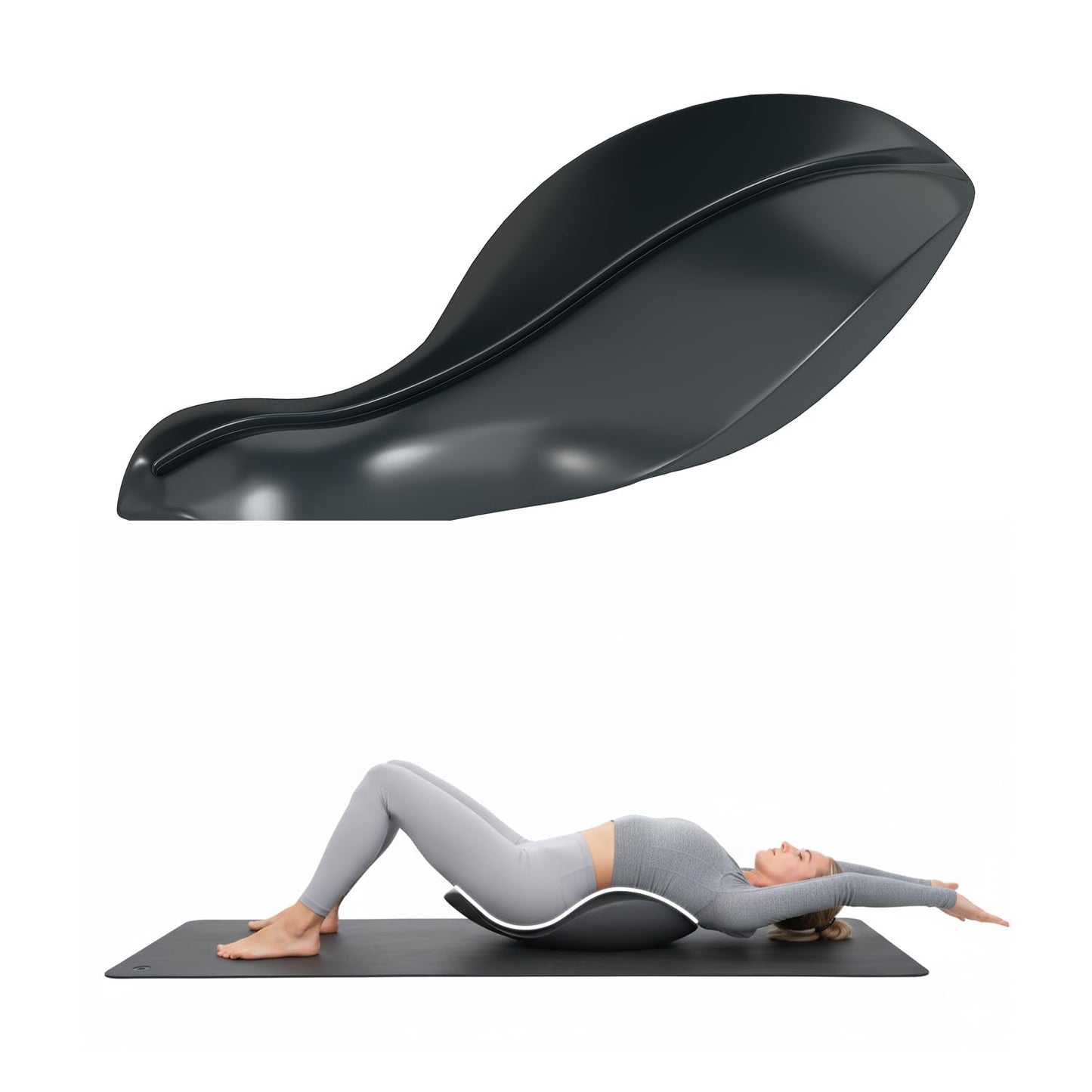 lukar Spine Corrector Pilates,Dolphin-Shaped OoV Pilates Equipment for Home Studio Use,Fitness Training Tool for Spine Exercises, Balance, Core Strengthening