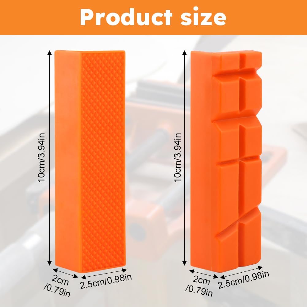 2 Pairs Vise Grip, Magnetic Reversible Pads, Vice Jaw Pads Universal Jaw Covers with Multi Grooves and Standard Waffle Surface, Vice Soft Jaws for Clamping, Woodworking, Plumbing