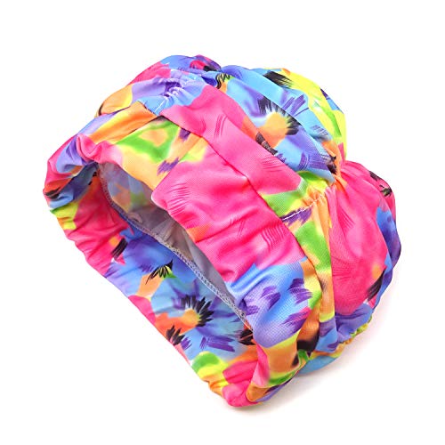 Pleated Swim Cap for Long Hair - Non-Waterproof Bathing Cap