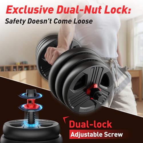 Adjustable 45LB Dumbbell Set - 5-in-1 Weight Training Equipment