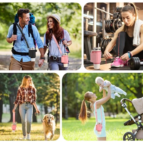 Insulated Crossbody Bag for Stanley 30 oz Tumbler - Pink