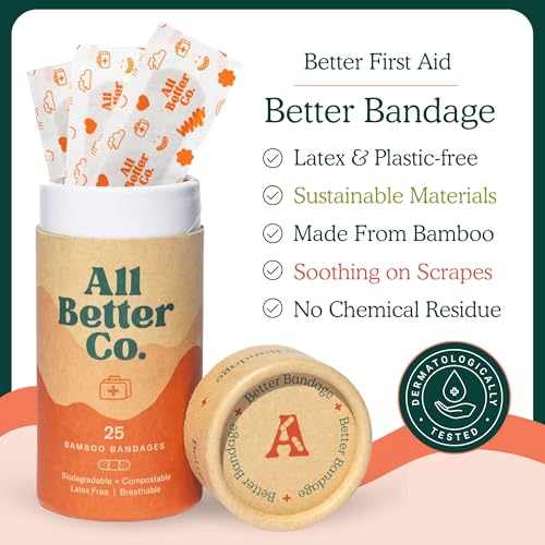 Organic Bamboo Bandages - Hypoallergenic & Eco-Friendly - 25 Pack