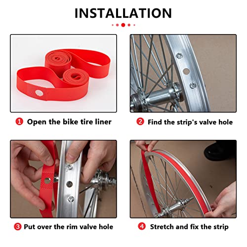 Bicycle Rim Liner Tape - 20" Heavy-Duty Tire Strips Pair