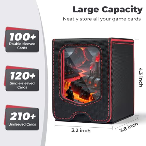 Deck Box for MTG Commander - Red - Premium Card Storage