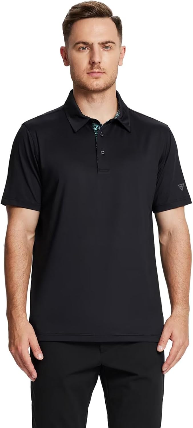 Skiennix Men's Polo Shirts - Stylish Dry Fit Performance Collared Golf Polos | Short & Long Sleeve Options