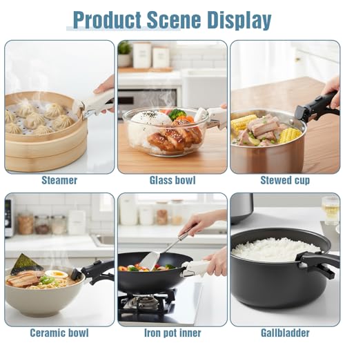 PercyEffie 2-Pack Heat-Resistant Detachable Pot & Pan Handles with Ergonomic Grip