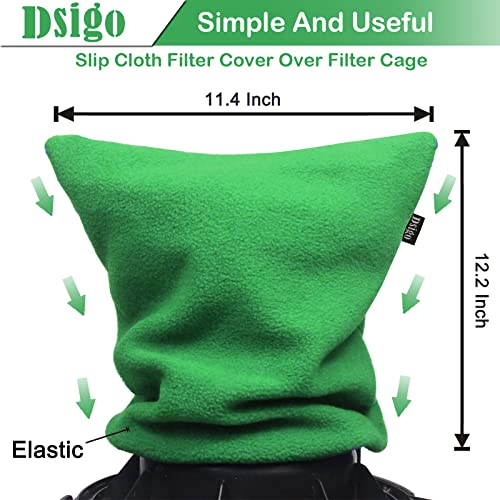 Dsigo Shop Vac Filter Retainer Cover Bag Reusable Green Vacuum Dust Stopper Fits 4 to 16 Gallon Wet/Dry Vacuums, Filter 11" Diameter & 12" Tall
