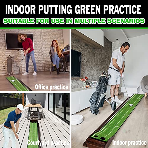 Indoor Outdoor Golf Putting Mat with Automatic Ball Return