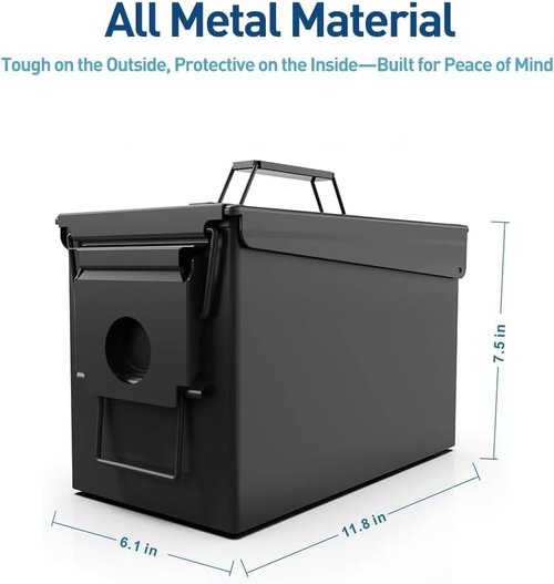 HARDROCK Metal Ammo Can - Durable Storage Box for Ammo | Heavy-Duty Steel Construction
