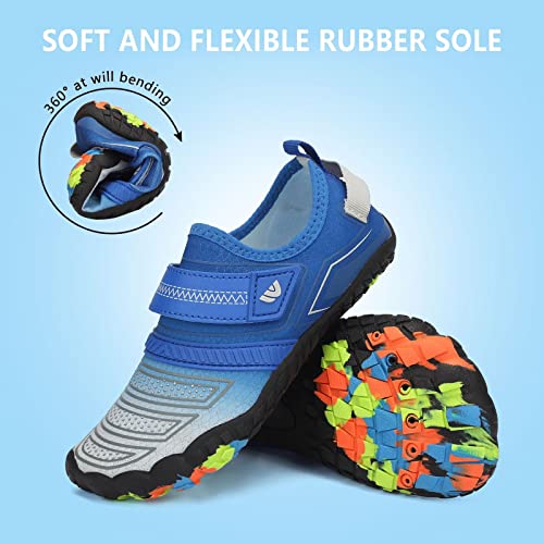 Boys & Girls Lightweight Water Shoes - Grey/Blue, Size 9.5 Toddler
