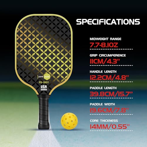 USAPA Approved Pickleball Paddles Set of 4 with 4 Balls & Case - Cool Colors