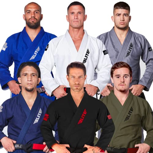BJJ GI for Men - IBJJF Kimono with Preshrunk Fabric & Belt - Premium Black
