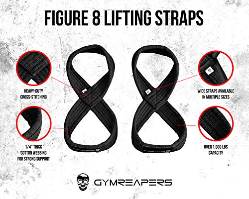 Figure 8 Lifting Straps for Deadlift & Powerlifting - Black Small