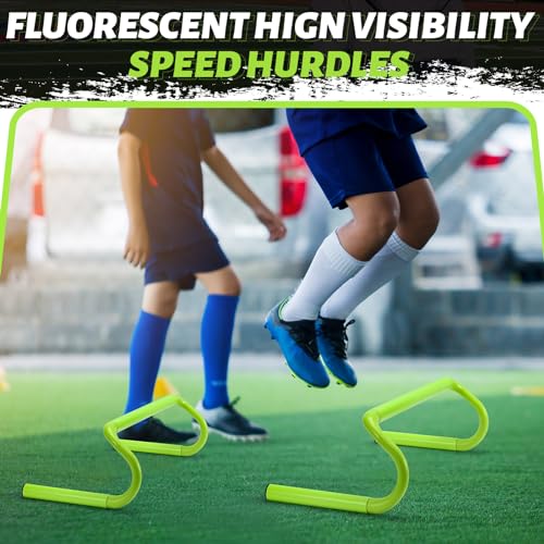Speed Agility Training Hurdles - 10 Pcs Detachable 6 Inch Green