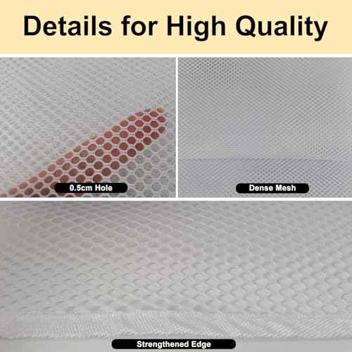 Banister Guard-18ft X 2.66ft Thick Balcony Safety Net for Kid Pet Balcony Guard Balcony Netting for Pet Rail Net for Balcony Apartment Cat Netting Safety Netting for Railings Stair Guards (White)