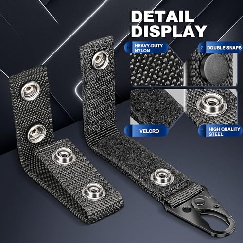 5 PCS Duty Belt Keepers - 2"-2.25" Nylon Black with Key Holder