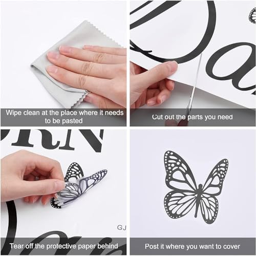 SUPERDANT 52 Pieces Loving Hearts Wall Stickers Black Love Vinyl Wall Decals Art Stickers Valentine's Day Heart for Baby Bedroom Murals Vinyl Decals Removable Nursery Kids Room DIY Decorations