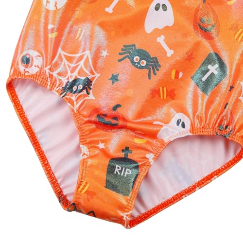 Girls' Sleeveless Gymnastics Leotard - Fire Pattern