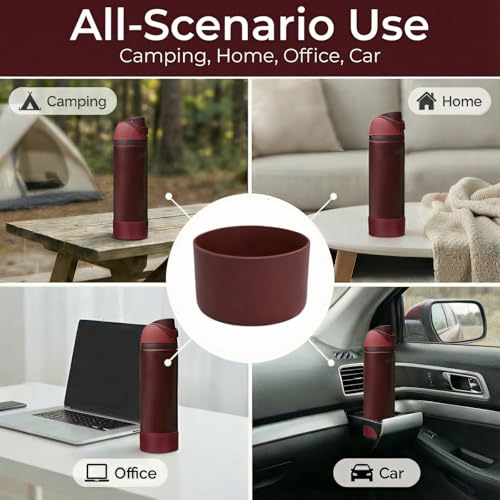 Silicone Protective Boot for Owala 24oz FreeSip Water Bottle - Black Cherry