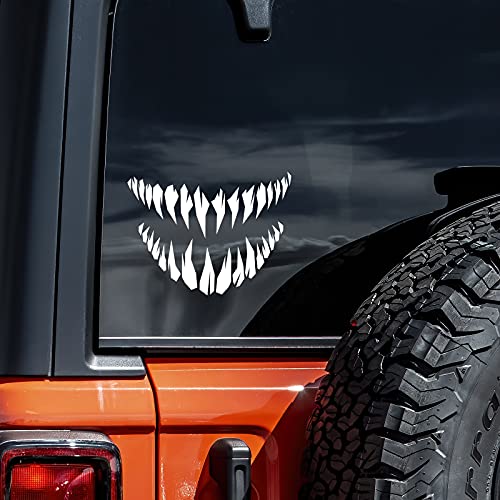 Monster Teeth Decal Vinyl Sticker for Car, Wall & Laptop - 5.5x4"