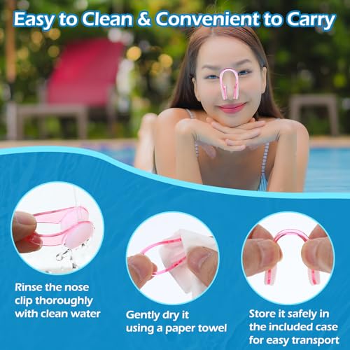 10 PCS Waterproof Swim Nose Clips - Bright Colors for Kids & Adults