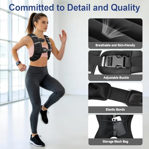 12lb Weighted Vest for Workout & Strength Training - Black