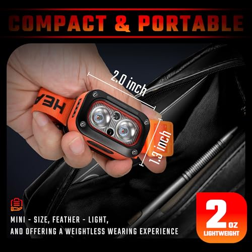 DARKBEAM Dual Red Light Rechargeable Headlamp - Night Astronomy & Outdoor Use, Mini F01