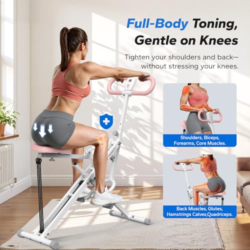 Squat Rowing Machine - MERACH R07 2 in 1 Glute Trainer - Pink