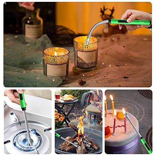 360° Flexible Neck USB Rechargeable Glowing Lighter - Green
