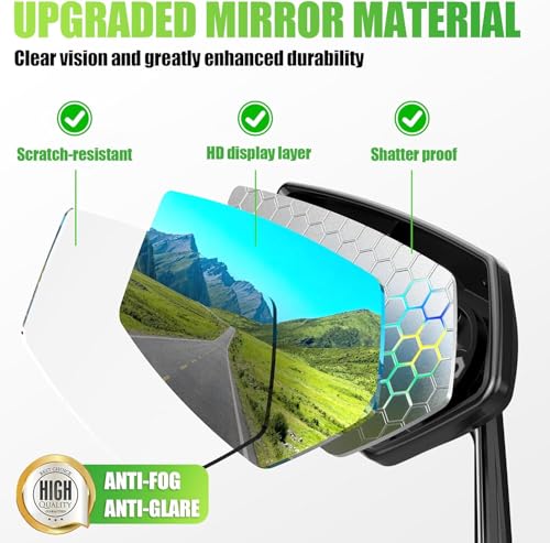 RBRL Left-Hand Handlebar Bike Mirror 360° Adjustable, 3-Screw Locking Anti-Loosen, Aluminum Base