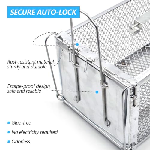 Humane Live Chipmunk Trap Cage – 2-Pack, Reusable, Instant Trigger